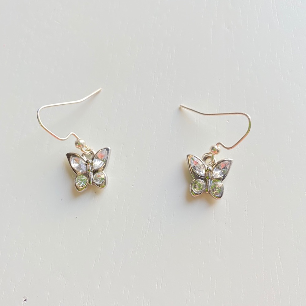 crystal butterfly earrings